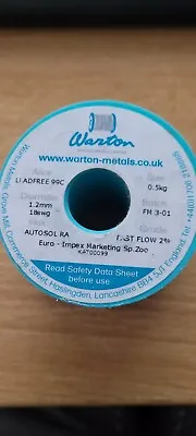 Warton Metals 1.2mm Autosol RA 99C Fast Flow Lead Free Solder Wire 500g • £24.99