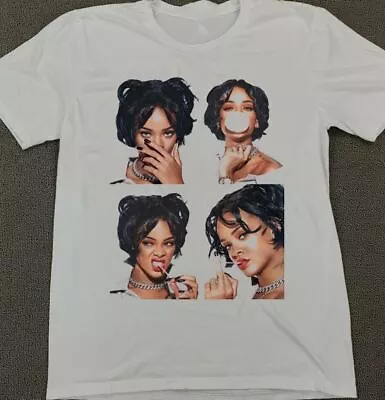 Rihanna Blows Bubbles T Shirt Short Sleeve Cotton Gifl Size S To 5XL White • $7.99