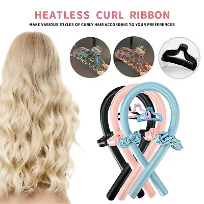 Heatless Curling Rod Silk Curling Ribbon Hair Rollers Lazy Curler Sets Headband • $9.99