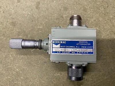 Merrimac Micrometer-Variable Attenuator 0 - 15 DB / 50 Ohm / 2 - 8 GHz / 4 Watt • £325