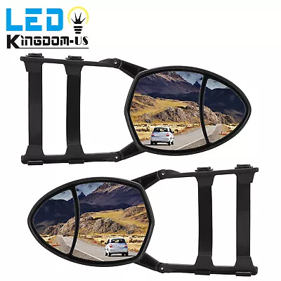 Pair Car Trailer Safe Hauling Adjustable Extension Towing Mirror Clip-On Mirror • $39.99