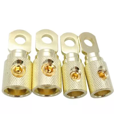 Yellow 0 Gauge Terminals Gold-plated Wire Power Supply  Car Audio Modification • $15.21