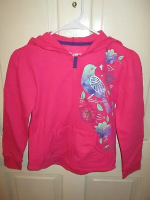 851B3 Hanes AA702 Girls Full Zip Tagless Hooded Sweatshirt Jacket MD Pink • $6.87