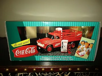 1996 Ertl-  COCA- COLA   Stake Truck With Vending Machines & Dolly Cart 1:24   • $32.99