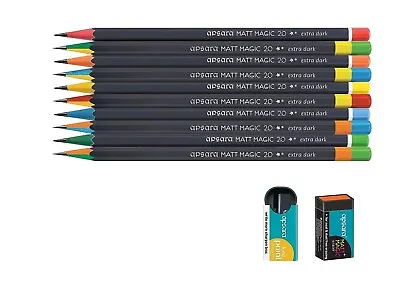 Apsara Matt Magic Pencils 10pk  Home School Stationery Set Filler Party • £3.49