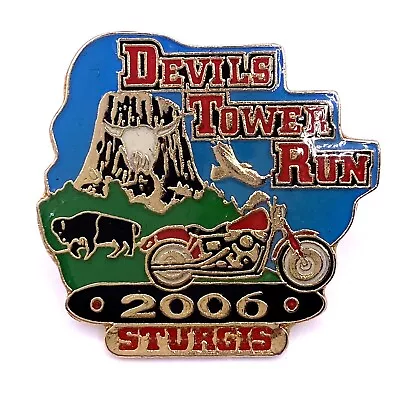 2006 Sturgis Devils Tower Run Lapel Pin South Dakota Bison - Jacket Vest Cap • $5.99