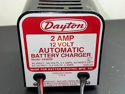 Vintage DAYTON 2 AMP 12 VOLT AUTOMATIC BATTERY CHARGER 5X905B • $49.66