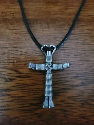 $6.89 • Buy Horseshoe Nail Disciple Cross Necklace Buy 3 Get 1 Free Hand Made Ribbon Crosses
