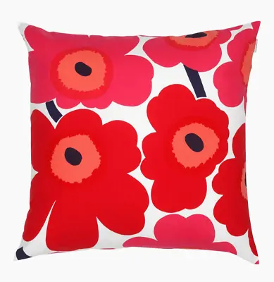 Marimekko Red Pieni Unikko Pillow Case Cushion Cover 20   Finland NWT • $55