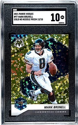 2021 Panini Mosaic #97 Mark Brunell Gold No Huddle Prizm Gold/10 Gem Mint 10 LOP • $250