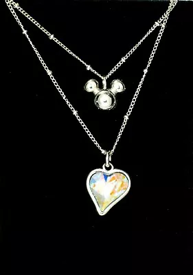 Heart MICKEY MOUSE Disney Parks Double Necklace Made With Crystal From Swarovski • $29.95