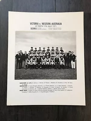 Victorian Football Team Official Photo 1971 V Western Australia • $80