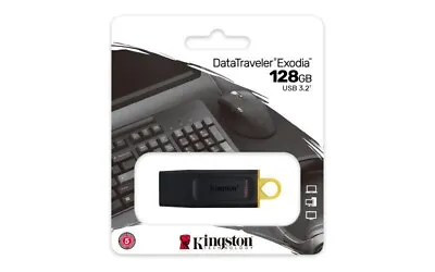 Kingston DataTraveler Exodia 128GB USB 3.0 Flash Stick Pen Memory Drive - Black  • £8.99