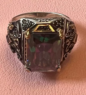 925 Sterling Silver Ring For Men Mystic Topaz Gemstone 100% Guaranteed Handmade • $59.99