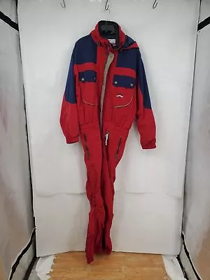 Obermeyer Men's Red Blue Hooded Long Sleeve Pockets Full Zip Snowsuit Size XL • $15.99