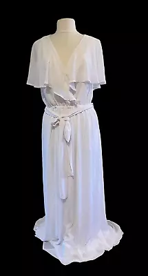 Show Me Your MuMu 2X XXL White Faux Wrap Maxi Long Dress Belted M6 • $22.49