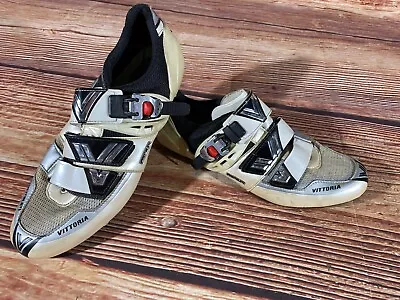 VITTORIA Carbon Premium Road Cycling Shoes Size 3 Bolts EU46 US11 Mondo 285 • $46.40