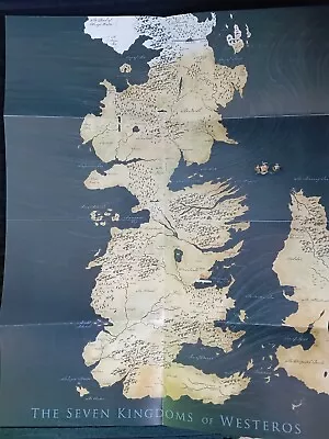 Game Of Thrones Poster - Map Of Westeros -Winterfell King's Landing Castle Black • £5