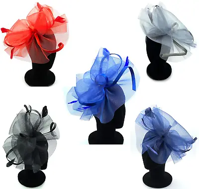 £11.99 • Buy Large Feather Fascinator Hat Aliceband / Clip Ladies Day Weddings Races Ascot