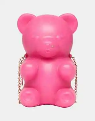 Betsey Johnson Kitsch Bear Necessity Crossbody Bag Pink Silicone New Sealed • $69.99