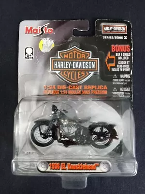 1936 36 El Knucklehead Harley Davidson Motorcycle Hd  1:24 Scale Diecast Model • $9.96