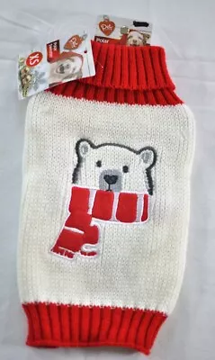 White Dog Christmas Sweater Size X Small Red Turtleneck Size Chart • $7.18