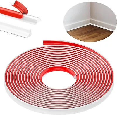 TPE Quadrant Trim 6M Flexible Moulding Wall Corner Trim Self Adhesive Skirtin • £15.89