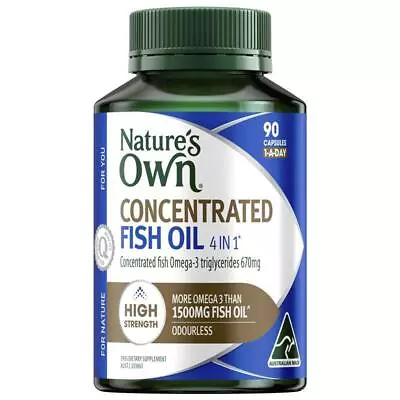 Nature's Own Fish Oil 4 In 1 Concentrated With Omega 3 - 90 Capsules • $26.49