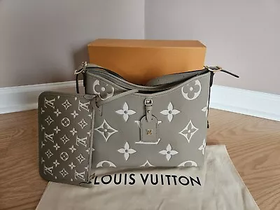 Louis Vuitton CarryAll PM Tourterelle Cream Empreinte Leather Bag • $2850