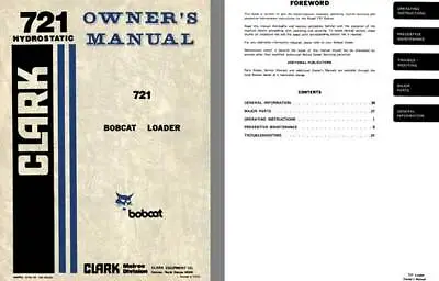$16.95 • Buy Bobcat 721 Hydostatic Owners Manual 721 Bobcat Loader