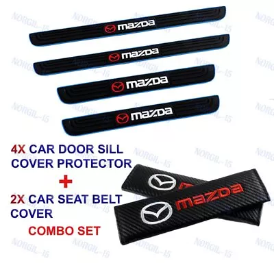 Black Rubber Car Door Scuff Sill Cover Panel Step Protector COMBO SET For Mazda • $19.99