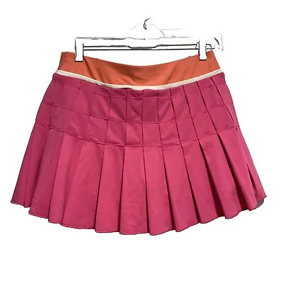 Vintage Nike Women’s Pleated Tennis Cheer Golf  Skirt Pink Orange Medium • $13.71