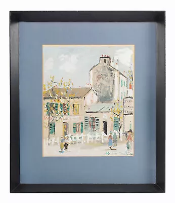 Maurice Utrillo Embellished Lithograph Cityscape Buildings Print Paris France • $135