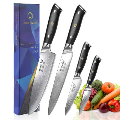 4PCS Kitchen Knife Set Chef Knife Damascus Steel Japanese Sashimi Meat Slicing • $379.97
