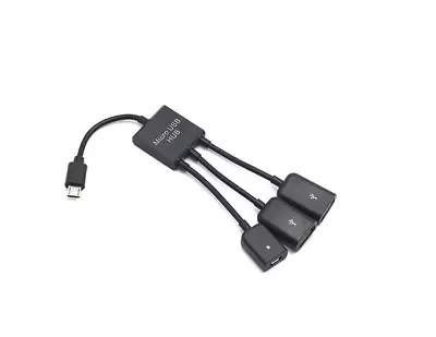 3 In 1 Male To Female Dual Micro USB 2.0 Host OTG Hub Adapter Cable • $6.28