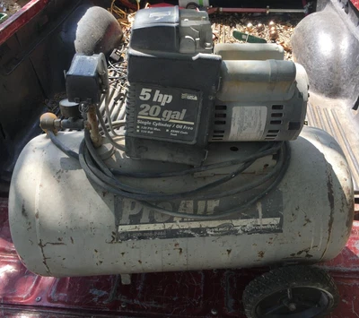 $200 • Buy ProAir 5 Hp 20 Gallon Oil-free Air Compressor TESTED WORKS  AIR HOSE NOT INCLUDE