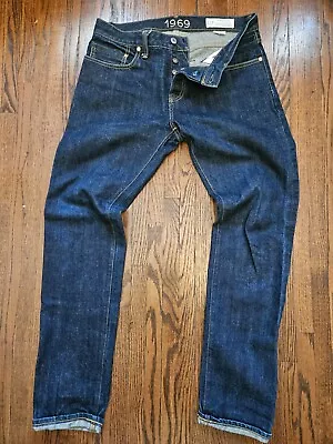 Mens Gap 1969 Japanese Selvedge Denim Slim Jeans Button Fly Size 31 X 32  • $21.20