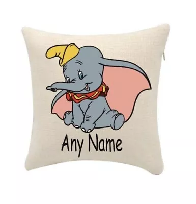 Dumbo Cushion Cover Personalise Any Name (cover Only) 20cmx20cm • £5.99