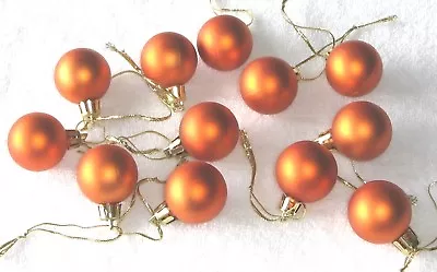 Orange Bronze Mini Ornaments Christmas Non Shatter Balls Satin Miniature Tree • $9.95