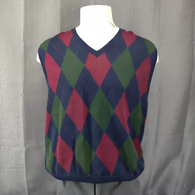 Polo Golf Ralph Lauren Sweater Vest Men XL Blue Red Green Argyle Diamond Preppy • $23