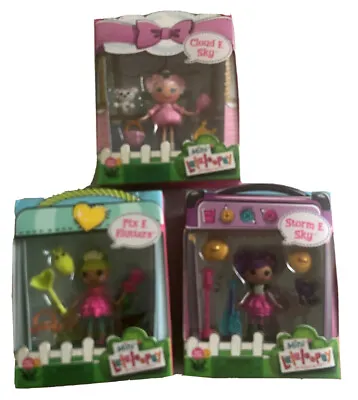 New Lot Of 3 Mini Lalaloopsy Figures Cloud E. Sky - Pix E. Flutters-Storm E. Sky • $19.98