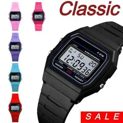 F 91W Classic Digital Resin Strap Watch Stopwatch Chronograph Sport Unisex Men • $5.98