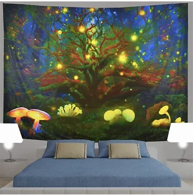 Fairy Mushroom Tapestry Fantasy Trees XL EXTRA LARGE New 180 X 235 Bright Colors • $13.49