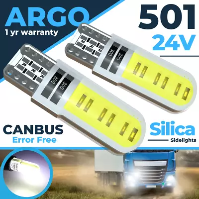 24v 501 Led White Canbus Error Free T10 Hella HGV Xenon 507 W5w Side Light Bulbs • £4.49