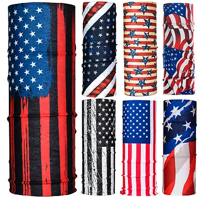 £3.99 • Buy USA Flag Biker Neck Tube Snood Scarf Warmer Bandana Face Mask US American Flag