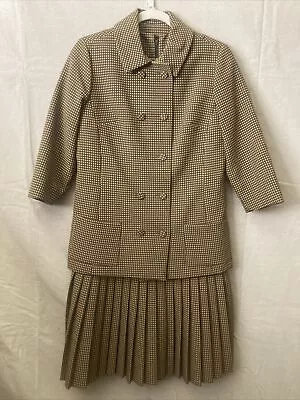 Vintage Cele Peterson’s Yellow And Grey Checkered Dress And Coat Size Medium • $80