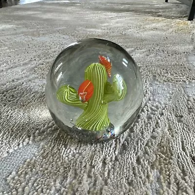 Vintage Large Murano Art Glass Cactus Paperweight • $115