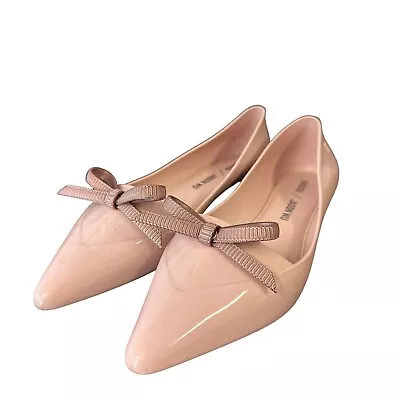 Melissa/Jason Wu Womens Ballet Flats Pink Patent Leather Slip On Pointed Toe 7 • $34.99