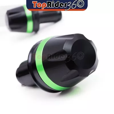 GREEN CNC Bar End Sliders MOIRE For Kawasaki Z750/ R 04-16 15 14 13 12 11 10 09 • $29.94