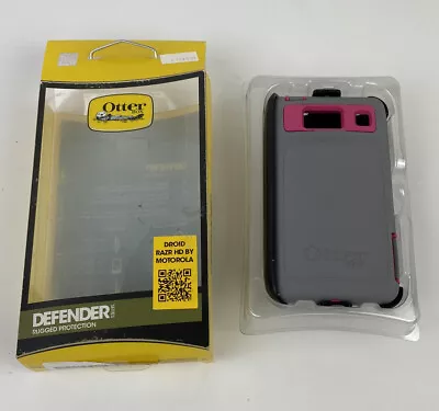 Otterbox Defender Series Pink Gray Phone Case For Motorola Droid RAZR HD W Clip • $9.99